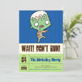 Mutant Zombie Custom Birthday Invitation (Standing Front)