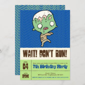Mutant Zombie Custom Birthday Invitation (Front/Back)