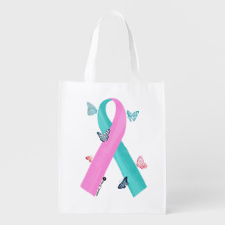 Mutantvivor DNA ribbon with small butterflies Groc Grocery Bag