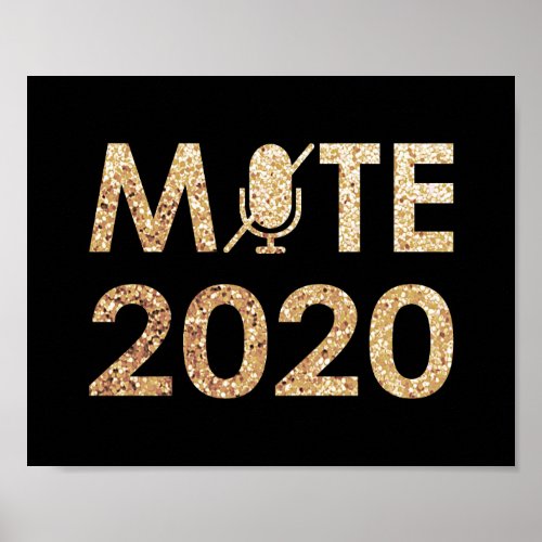 Mute 2020 New Years Eve Party Decoration Sign