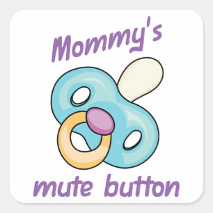 Mute Button Square Sticker