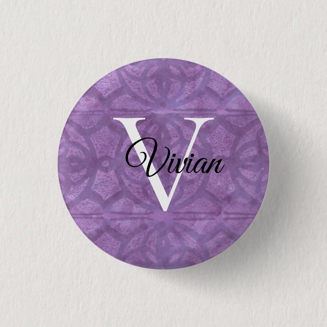 Mute Purple Watercolor Button (Front)