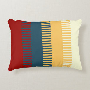 Mute Red Blue Yellow White Gray Unique Pattern Accent Pillow