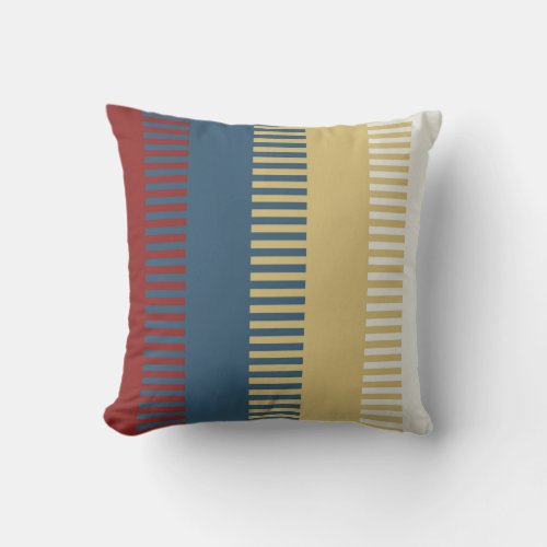 Mute Red Blue Yellow White Gray Unique Pattern Throw Pillow