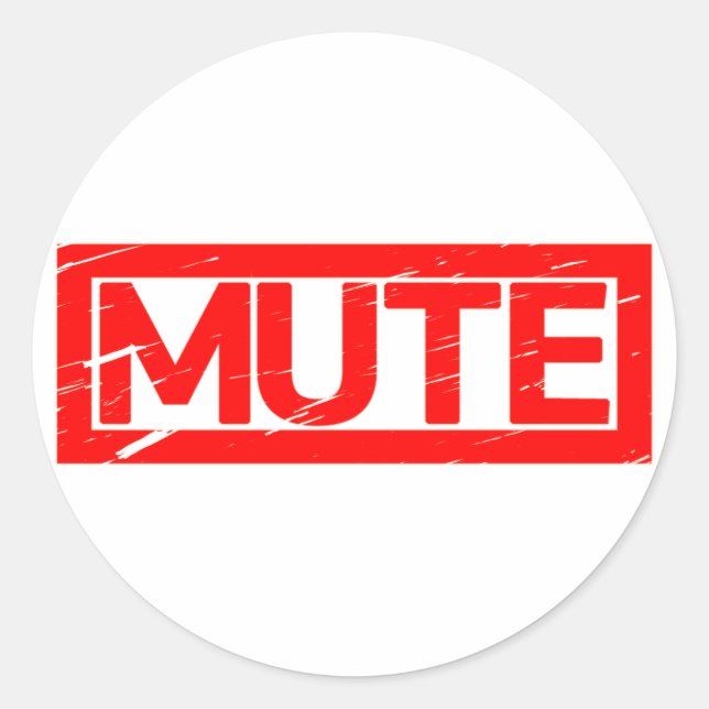 Mute Stamp Classic Round Sticker (Front)