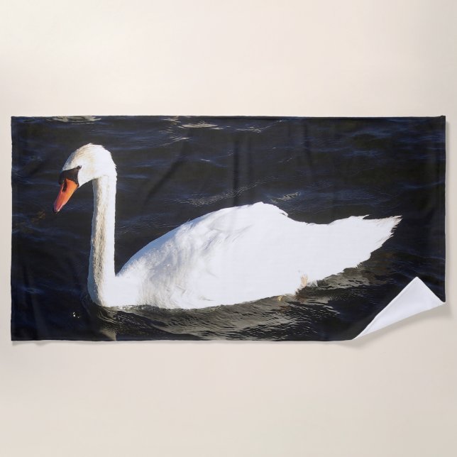 Mute Swan beach towel (Front)