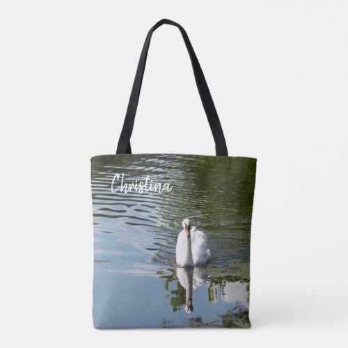 Mute Swan Personalized Tote Bag