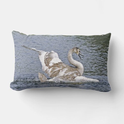 Mute Swan Wildlife Waterfowl Photo Lumbar Pillow