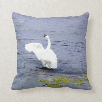 Mute Swan Wings Throw Pillow