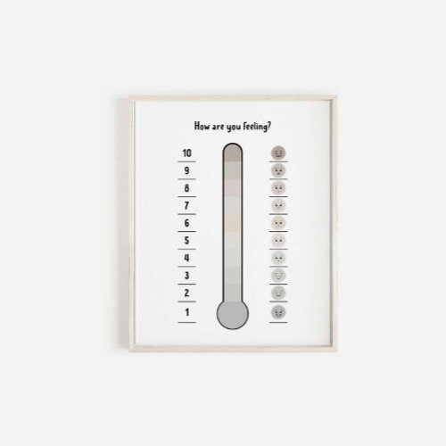 Mute tone Feelings thermometer poster