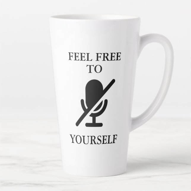 “Mute Yourself” Fun Quote Latte Mug (Right)