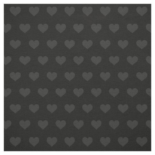 Muted Black on Black Heart Valentine Pattern Fabric