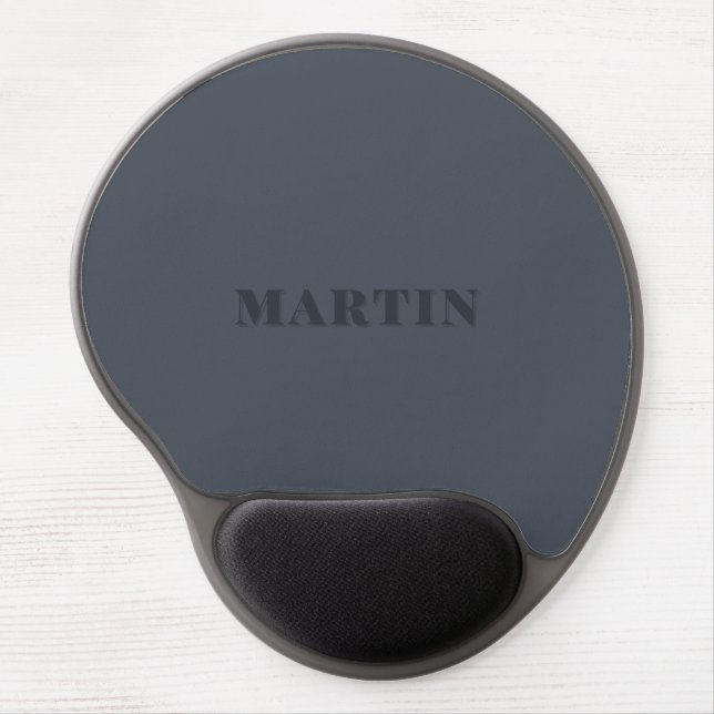 muted blue, ash blue custom name  gel mouse pad (Front)