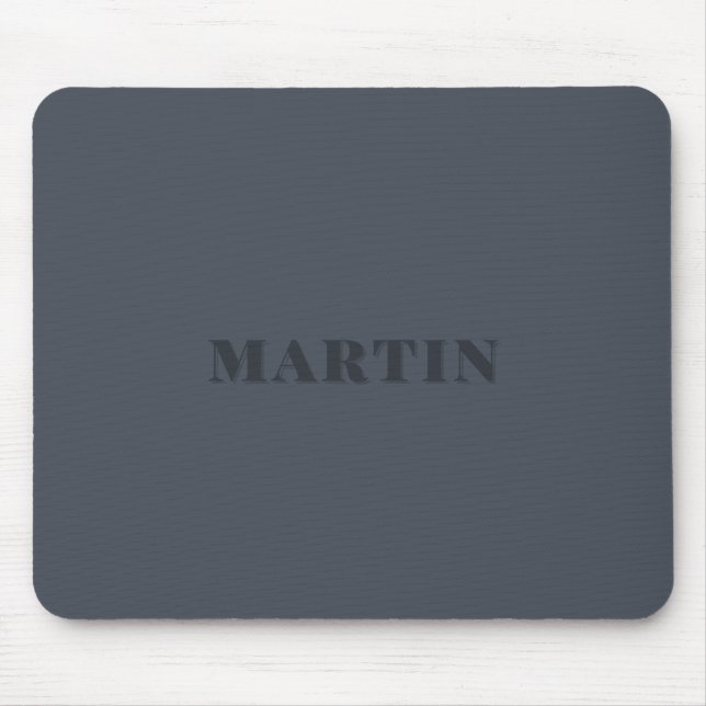 muted blue, ash blue custom name  mouse pad (Front)