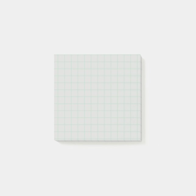 Muted Blue Checkered Pattern Subtle Grid Design Post-it Notes (Front)