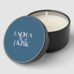 Muted Blue classic ampersand Mini Candle Favors