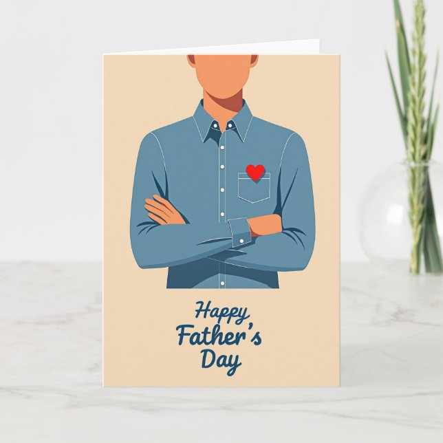 Muted Blue Fathers Day Card (Front)