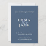 Muted Blue Minimal Wedding Invitation