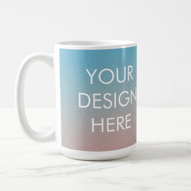 Muted Blue & Pink Custom Mug – Soft Retro Gradient (Left)