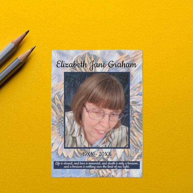 Muted Blue Sunflower Art | Photo | Funeral     Program (Creator Uploaded)