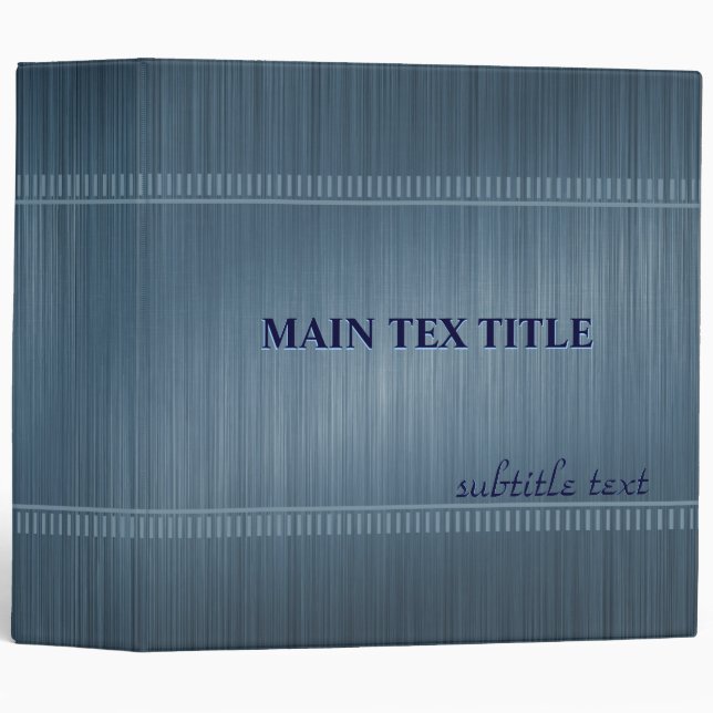 Muted Blue Tones Brushed Metal Pattern Binder (Front/Spine)