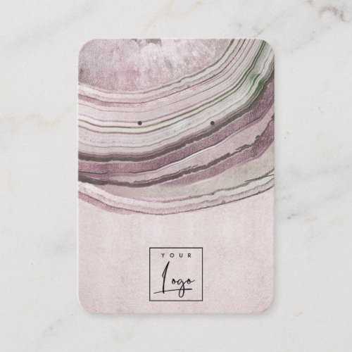 Muted Blush Agate Earthy Necklace Earring Display Business Card