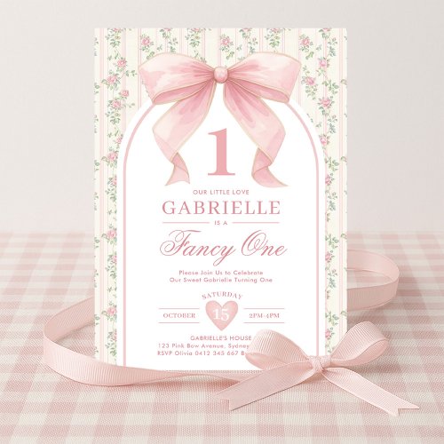 Muted Blush Bow Fancy One Love Shack 1st Birthday