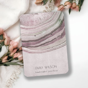 Muted Blush Lilac Agate Earthy Earring Display Business Card