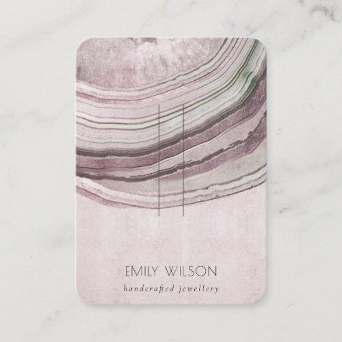 Muted Blush Lilac Agate Earthy Hairpin Display Business Card