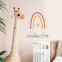 Muted Blush Pink Rainbow Nursery Wall Decal Name