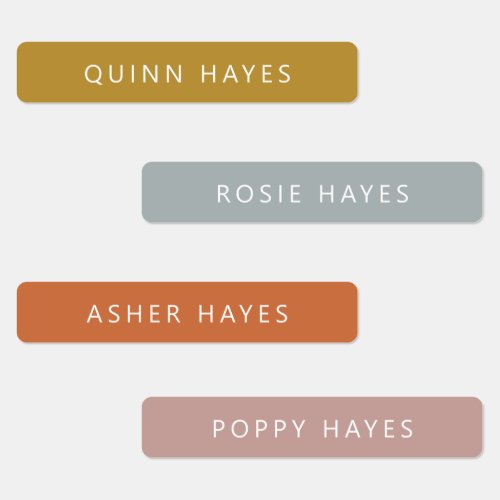Muted Boho Name Labels