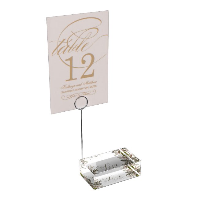 Muted Botanical Table Number Base Place Card Holder (Corner)