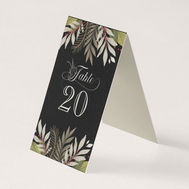 Muted Botanicals Wedding Reception Table Numbers (Back)