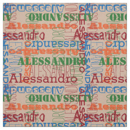 Muted Brights Modern Name Collage Fabric