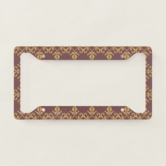 Muted Brown Floral License Plate Frame
