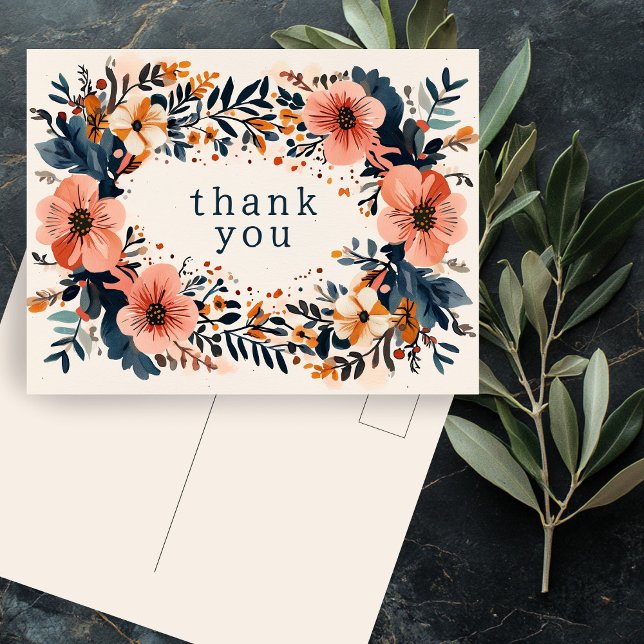 Muted Chic Florals CUSTOM THANK YOU  Postcard (Muted Chic Florals CUSTOM THANK YOU Postcard
)