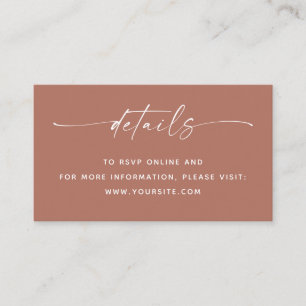 Muted Clay Wedding Details + QR Dusty Terracotta Enclosure Card