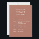 Muted Clay Wedding Itinerary | Fall Earth Timeline Invitation<br><div class="desc">This refined double sided wedding itinerary card in muted clay is designed for couples who love warmth, depth, and natural elegance. The color - also known as dusty terracotta - is a soft, earthy tone that feels grounded, welcoming, and effortlessly timeless. One side of the card presents a wedding day...</div>