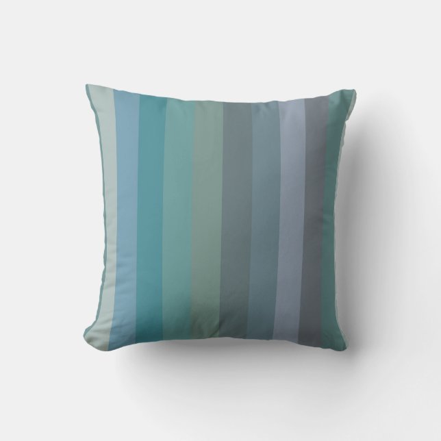Muted Coastal Blues & Sage Neutrals Throw Pillow (Front)