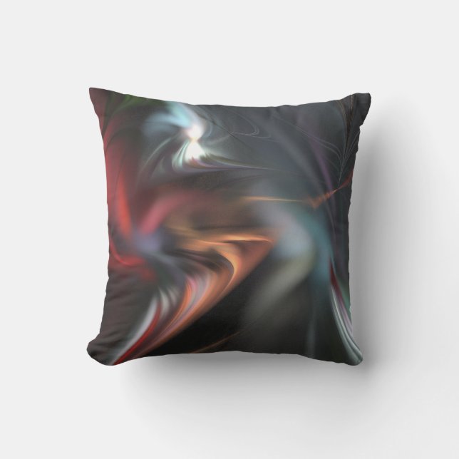 Muted Color Abduction Fractal Throw Pillow (Front)