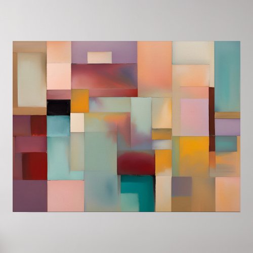 Muted Color Palettes Abstract No 4 Poster