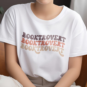 Muted Color Retro Booktrovert Book Lover T-Shirt