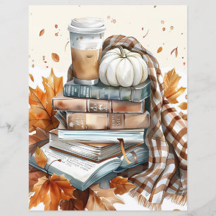Muted colored fall pumpkin scrapbook paper