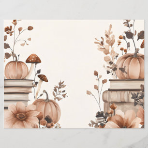 Muted colored fall pumpkin scrapbook paper