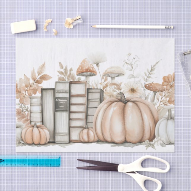 Muted colored fall pumpkin scrapbook paper (Craft)