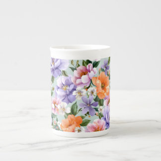 Muted Colorful Flowers Boho flower Bone China Mug