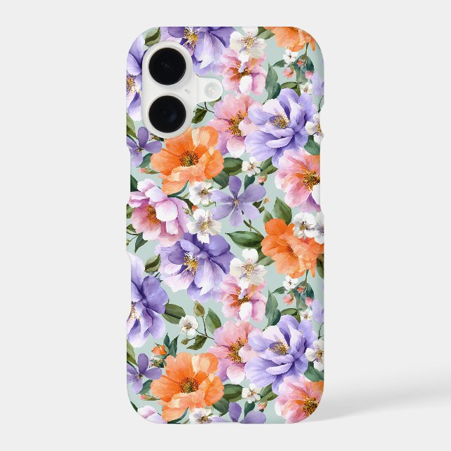 Muted Colorful Flowers Boho flower  iPhone Case (Back)
