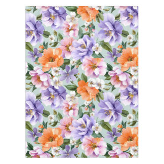 Muted Colorful Flowers Boho flower Tablecloth