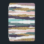 Muted colors messy stripes pattern iPad mini cover<br><div class="desc">Muted colors abstract watercolors messy stripes pattern. Optional monogram.</div>