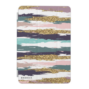 Muted colors messy stripes pattern iPad mini cover